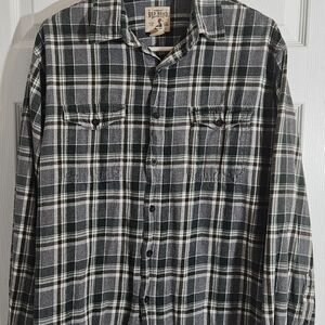 RedHead Men's LT Grey/Black/Green Plaid Shirt